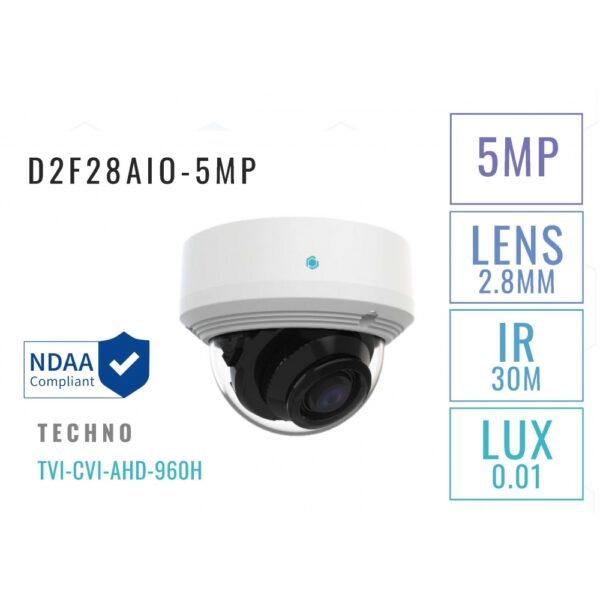 AIO Mini Dome Vandal Proof 5MP Camera