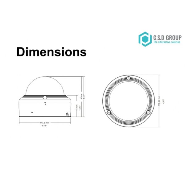 IP Mini Dome Vandal Proof 5MP Camera with AI – Image 3