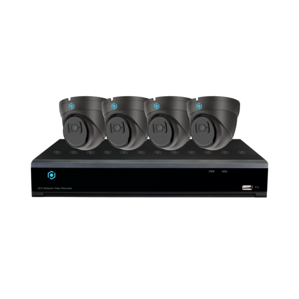 AI Kit - 8 Ports-8MP/4K + 4 x 8MP cameras + HDD - Dark Grey