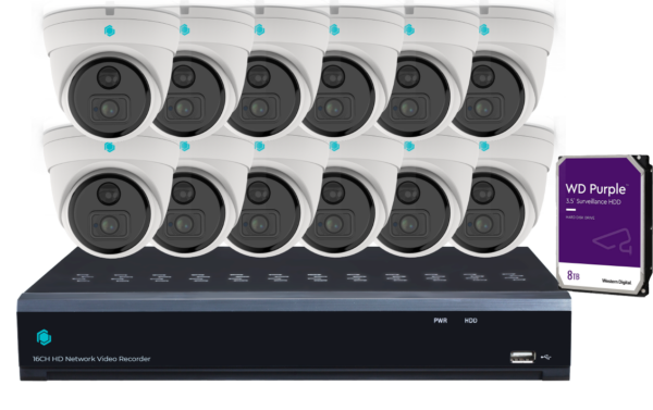HD Analog AI Kit - 16 Channels-5MP + 12 x 5MP cameras + HDD