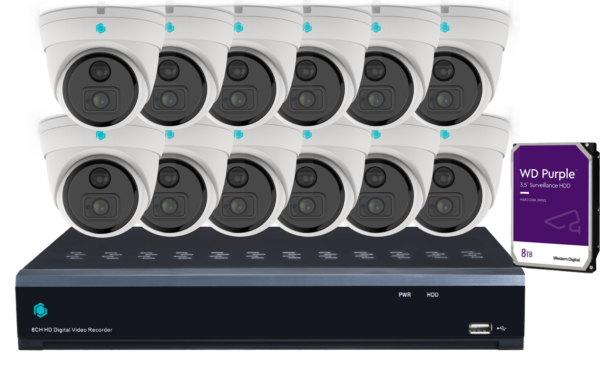 HD Analog AI Kit - 16 Channels-8MP/4K + 12 x 8MP cameras + HDD