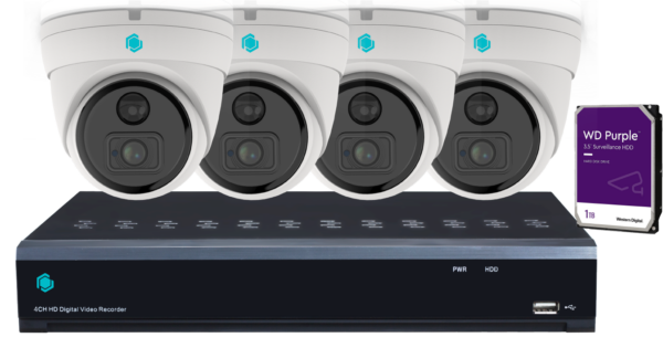 HD Analog AI Kit - 4 Channels-8MP/4K + 4 x 5MP cameras + HDD