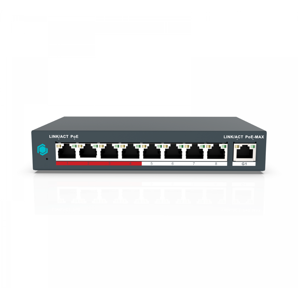 IP Edge KIT - 9 Ports Commutateur + 6 X Eyeball 8MP/4K Camera with AI – 64G - Image 2